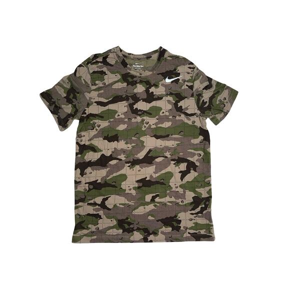 Nike Dri-FIT Camo Training T-Shirt Green Brown Men’s Size L Athletic Tee - Picture 1 of 4
